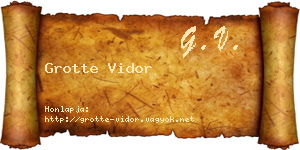 Grotte Vidor névjegykártya